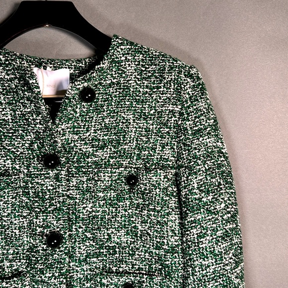 Mango green tweed jacket, women’s Medium, NWT, front pockets. - Picture 4 of 8